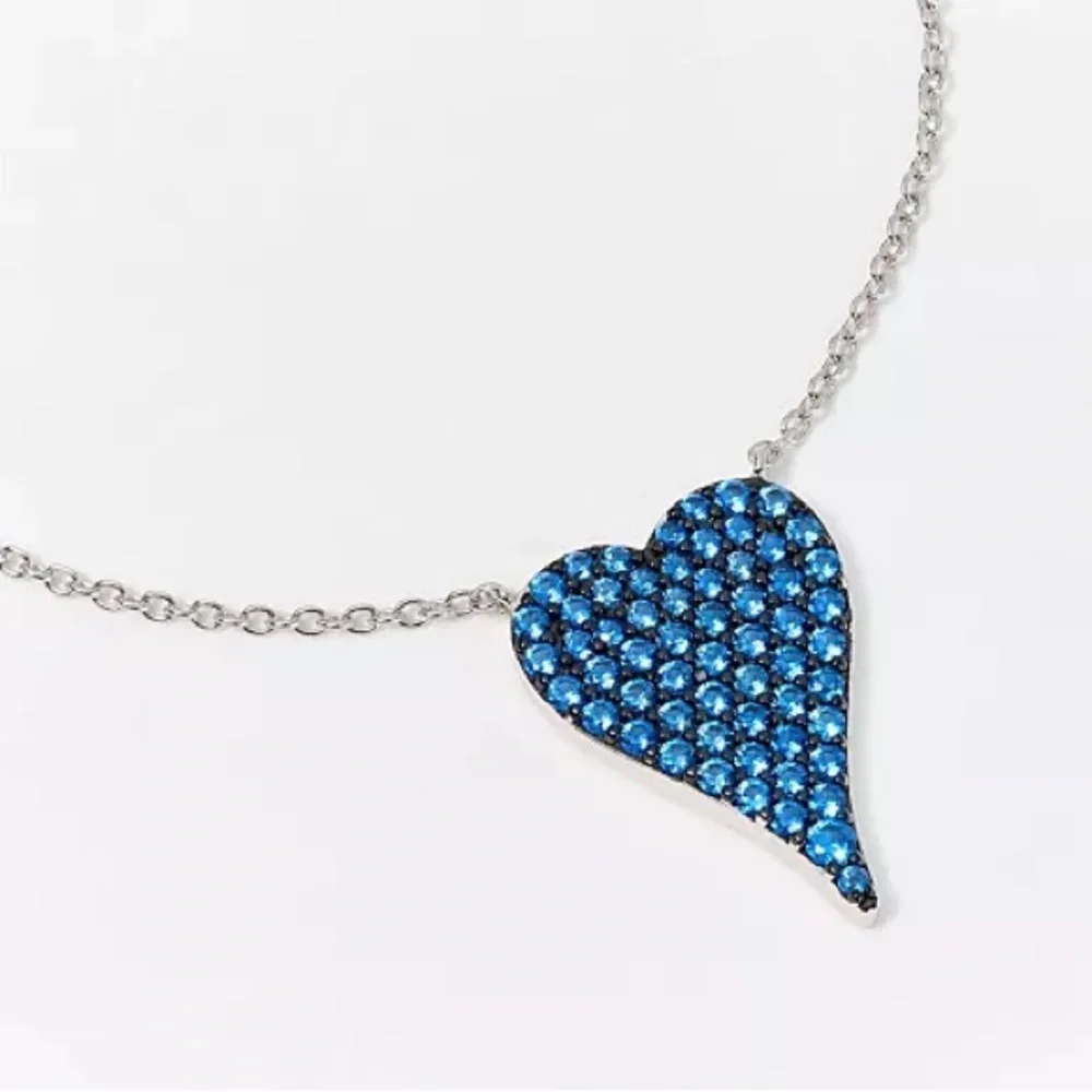 Blue Heart Pendant Necklace - Picture 1 of 5